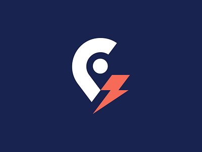 Everywhere Now - Brand Identity - ⚡️ + 📍 brand brand identity brand identity design branding icon identity lightning bolt location location pin logo logo design logo icon logo mark logo symbol monogram startup transport transportation