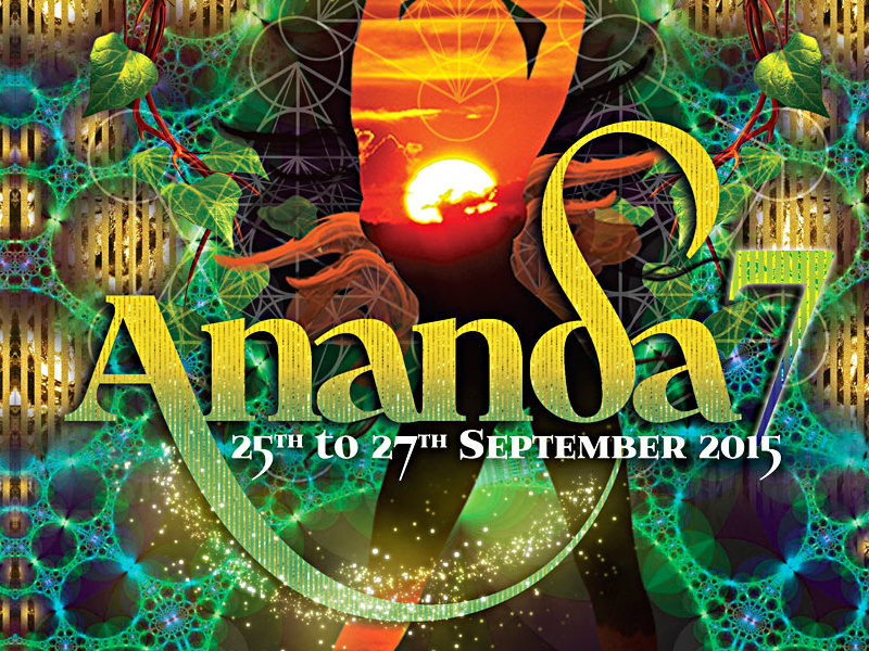 Ananda7 A4flyer Front back music open air outdoor party psytrance graphic design party flyer flyer