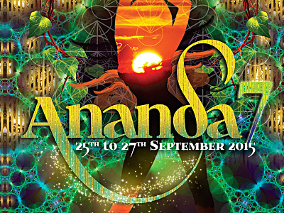 Ananda7 A4flyer Front back flyer graphic design music open air outdoor party party flyer psytrance
