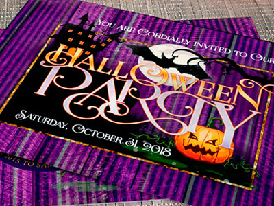 Halloween mix Webgrrl 2015 5x7 halloween invitation invitation design invitations invites party print purple