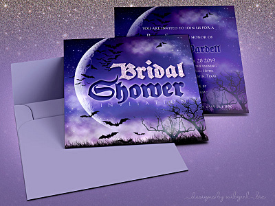 Gothic Halloween Bridal Shower Invitations bridal shower dark arts gothic halloween invitation invitation design invitations invites print