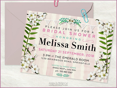 5X7 Invitation | Bridal Shower bridal shower invitation invitation design invitations invites lemonleafprints print template weddings