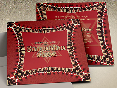 Red Gold | Invitation card template bat mitzvah invitation invitation design invitation template invitations invites lemonleafprints print