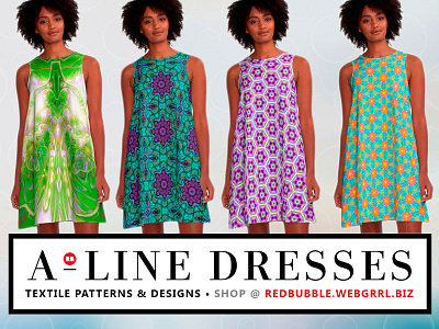 Vibrant Energy Patterns A-Line Dress