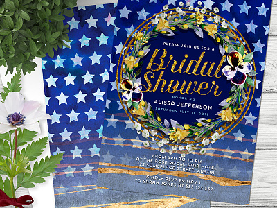Stars and Stripes Bridal Shower bridal shower invitation invitation design invitations invites print weddings