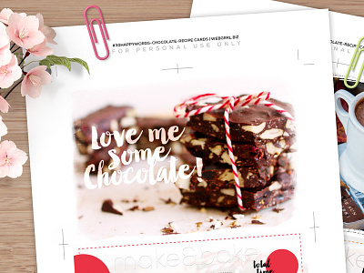 #30HappyWords - Chocolate | Recipe Cards Printables free freebies printable recipe cards