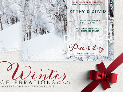 Winter Landscape Wedding Shower | Printed Invitations invitation cards winter