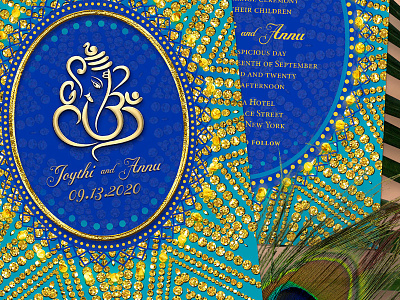 Eastern Ganesh Wedding Invitation alternative style indian wedding invitation cards printed invitation weddings