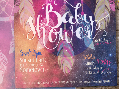 Baby Shower Dreamcatcher Hippie Invitation Cards baby shower invitation cards printed invitations