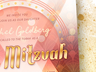 Modern Bat Mitzvah Invitation Card