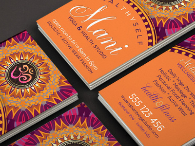 OM Mandala - Pink Orange Business Cards