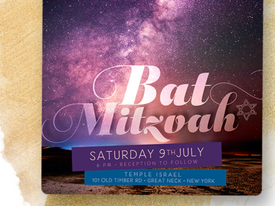 Outdoor Girl Bat Mitzvah bat mitzvah graphic design invitation card invitation cards print design