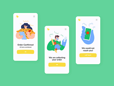 Illustration design for food delivery app app art buy cgm characters covid19 delivery design food food app fooddelivery graphic identity illustraion illustrator pandemic people personal vector