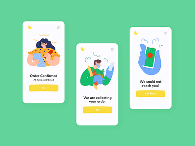 Illustration design for food delivery app