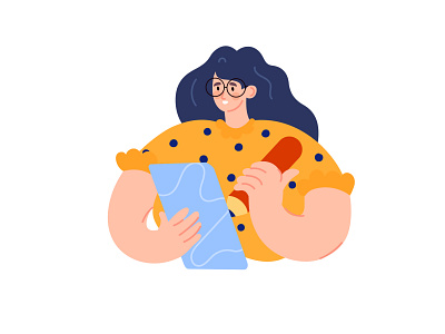 Illustration design for food delivery app girl