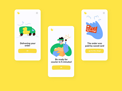 Illustration design for food delivery app