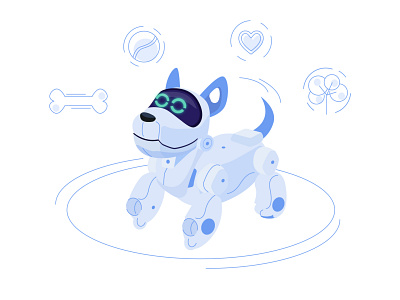 My first robot-dog named Jack ciber device dog friend illustration illustrator play puppy robot technology toy