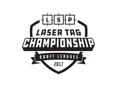 Laser Storm Pittsburgh Draft League 2017 badge black and white identitiy laser tag league logo sports