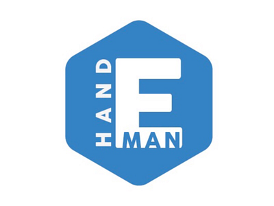 Hand • E • Man design e hand handyman logo man