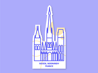 Cathedral #WeeklyWarmUp cathedral flat illustration lineart normandy rouen vector weeklywarmup