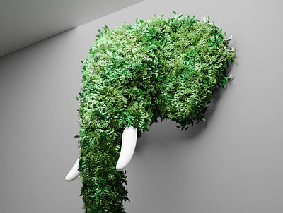 GEEN ELEPHANT, 3D sculpture. 3d
