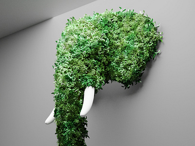 GEEN ELEPHANT, 3D sculpture.