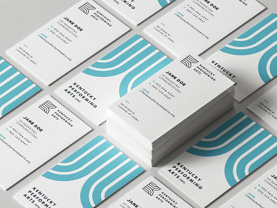 Kentucky Performing Arts' Business Cards brand identity branding business cards geometric kentucky logo logodesign louisville performing arts stationery