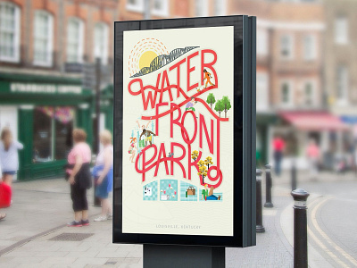 Waterfront Park Poster Illustration