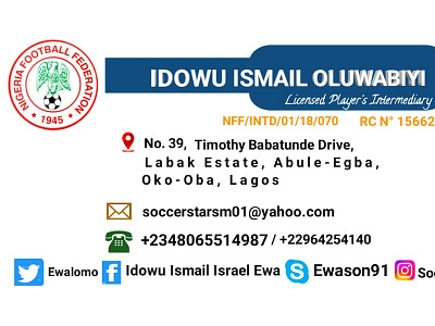 Idowu complimentary card branding design graphic design ui web design