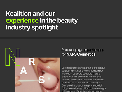 Beauty Industry Services page design typo typography ui ux web