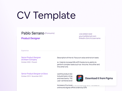 CV Template for Figma