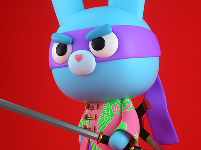 Conejo Ninja 3d 3d modeling characterdesign cinema 4d illustration octane render