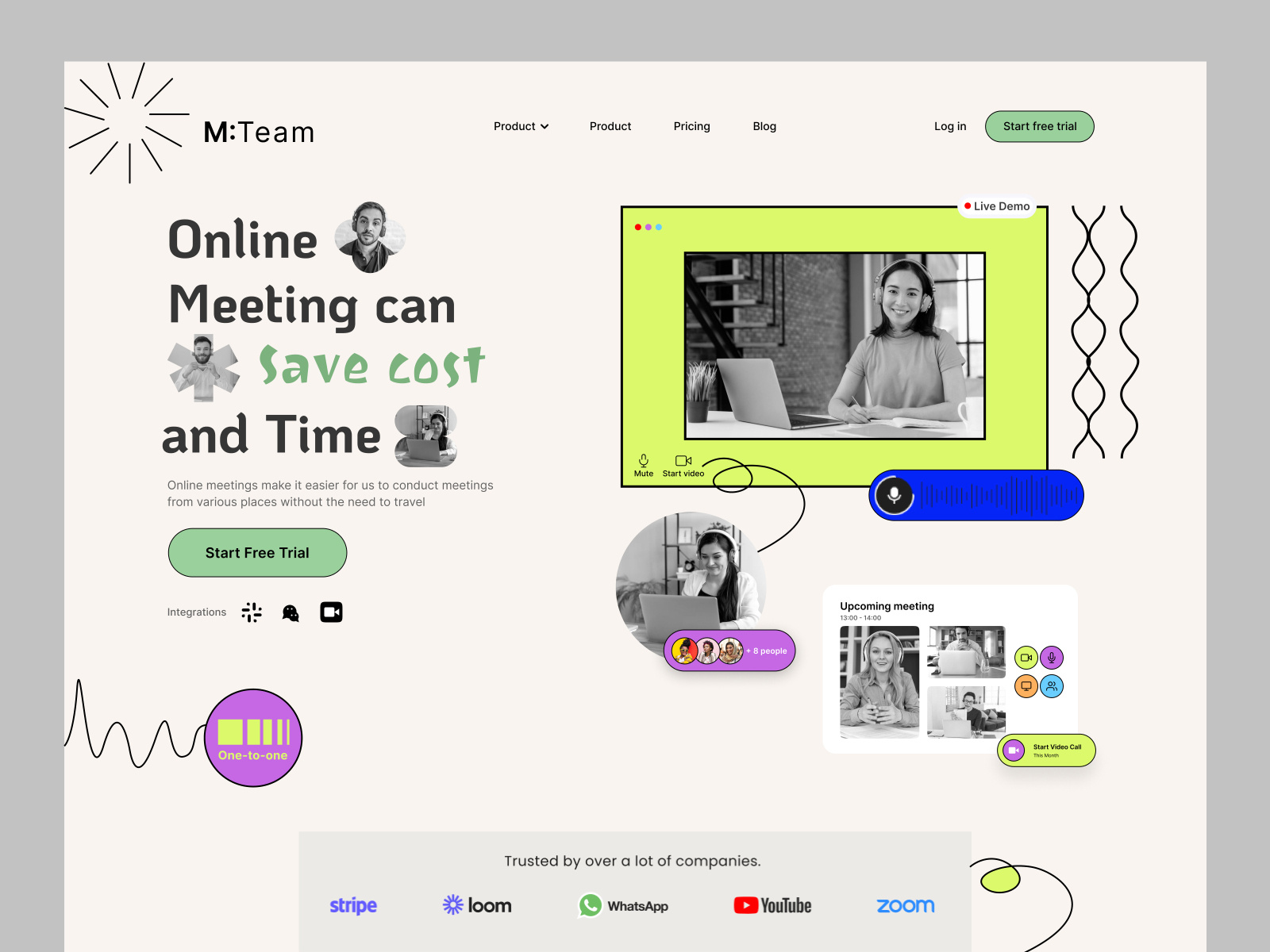 Virtual Call Platform Landing Page by elon.studio69 on Dribbble