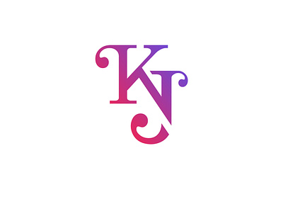 "KJ", A Letterform Logo Design brand design branding design gradient graphic design illustrator letterform letters logo logo design negative space photoshop typography vector white sapce