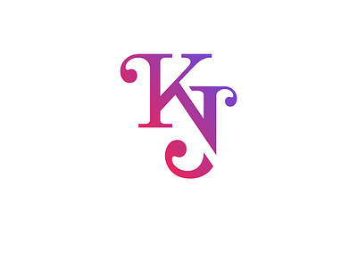 "KJ", A Letterform Logo Design brand design branding design gradient graphic design illustrator letterform letters logo logo design negative space photoshop typography vector white sapce