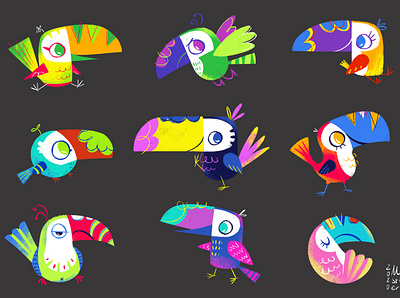 Toucans character characterdesign childrens illustration design digital illustration illustrator photoshop project ps