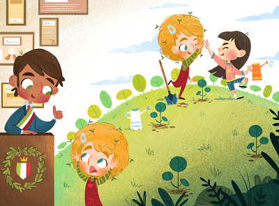 Let's plant some trees! characterdesign childrens book childrens illustration illustration illustrator nature nature illustration photoshop save the planet trees