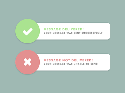Daily UI - Flash Message (Error/Success) by Stevan Gacanovic on Dribbble