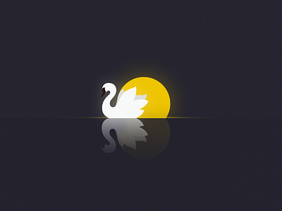 Swan illustration night swan