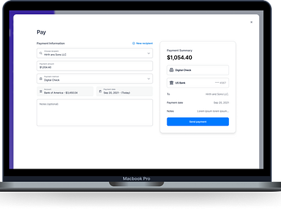 Make a payment financial pay payment ui ux