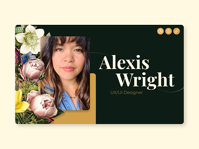 Personal Contact Card branding contact card design floral design gold graphic design green and gold hello hello dribble homework mds organic shiftnudge ui uidesign vintage design visual design welcome shot