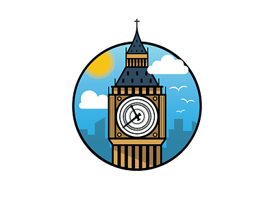 Big Ben building clock england icon illustration landmark london relic sticker tower uk