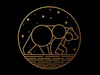Big Dipper Logo animal logo astronomy bear big dipper branding logo monoline night river sky stars starts