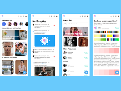 Social Network adobexd app design designer ui web