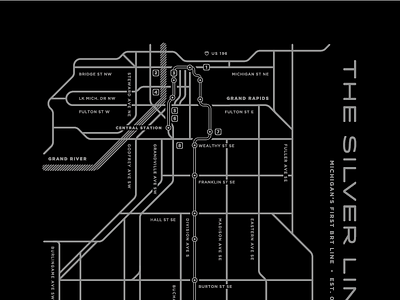 Silver Line Anniversary Map black bus grand rapids highway interstate map sietingt silver terry sieting transportation