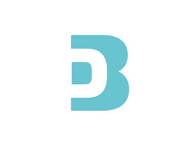 Db aqua b blue build d db deign letter logo mark negative space