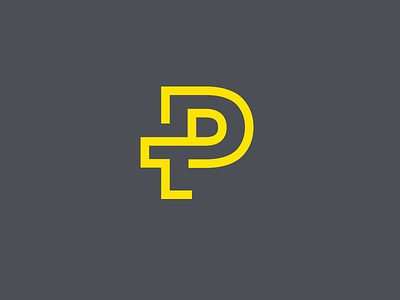 PT connection lines logo mark p t tiling yellow