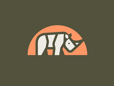 Rhino africa animal big5 fat illustration logo mammal mark rhino rhinoceros unicorn