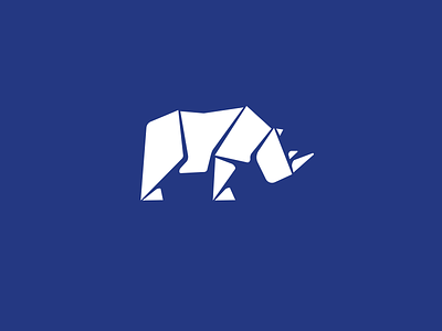 Rhino Mark africa amazon animal blue chubby illustration logo mark origami paper unicorn vector