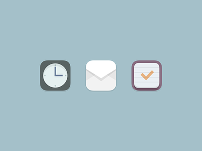 some icons clock icon mail todo